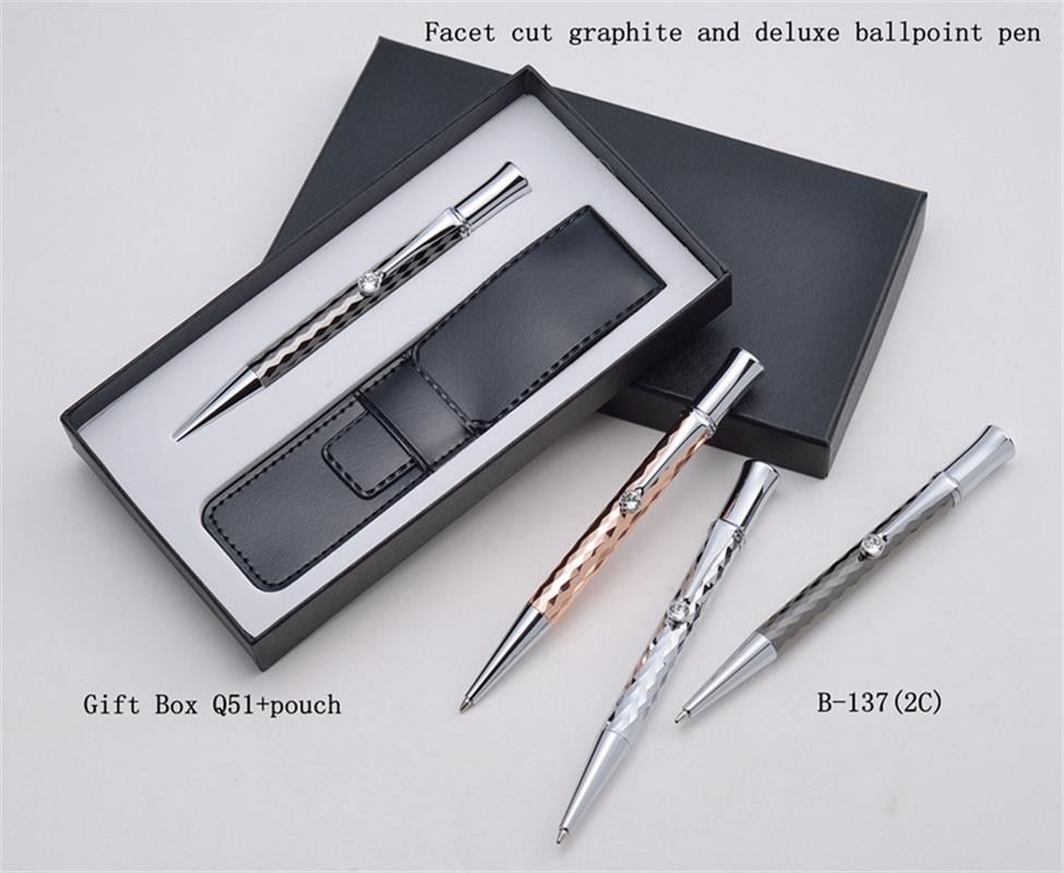 Diamond cut design, deluxe ballpoint pen. B-137(2C)