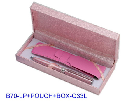 Pink Premium Metal Pen Paper Gift Box B70-LP+POUCH+Q33L