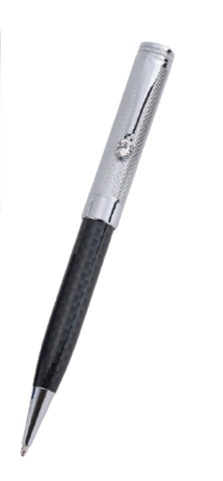 Elegant design silver cover with diamond cut ballpoint pen B-156