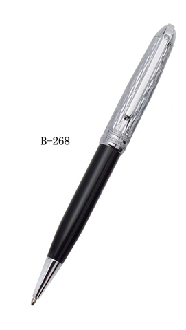 Two-color chrome-plated diamond cut design ballpoint pen B-268