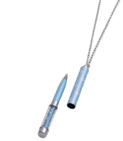 Aluminum metal necklace crystal ball pen NBD001-F