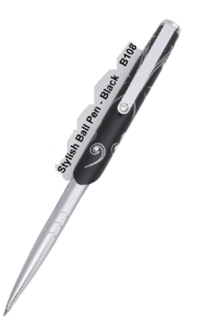 Exquisite Carbon Fiber Fashion Design Crystal Silver Pen B108